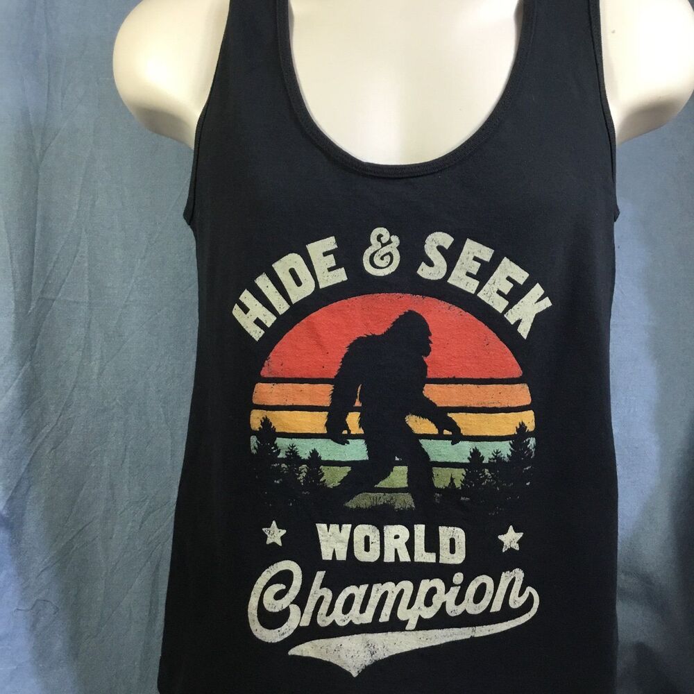 Bigfoot Sasquatch Yeti Hide & Seek World Champion Tank Top Sz Large